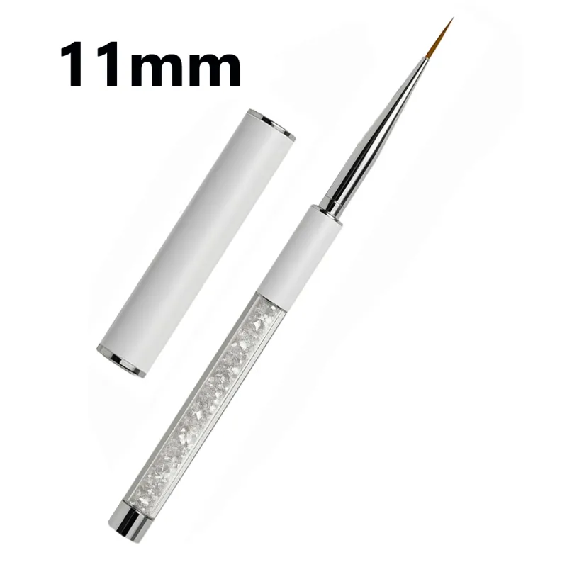 Pędzelek do zdobień paznokci WHITE 11 mm – precyzyjny liner z osłonką | NILO Perfect Nails